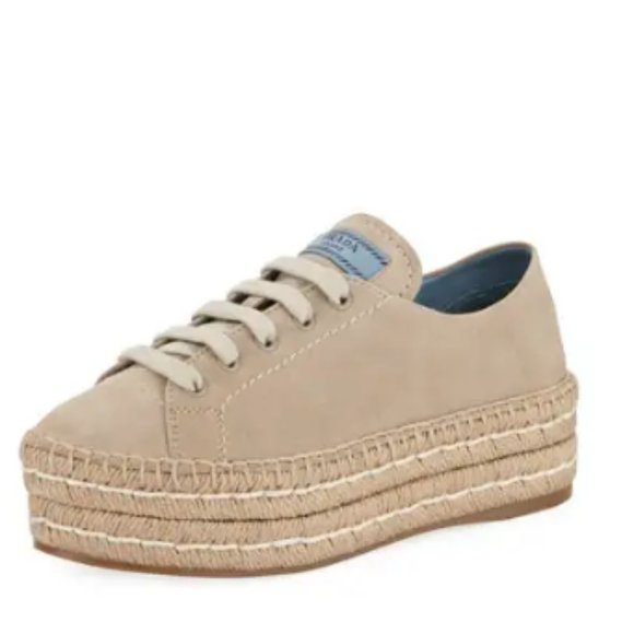 prada espadrille platform sneakers